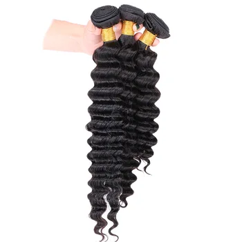 Deep Water Wave Brazilian Hair Bundles Cuticle Aligned Virgin Weft Hair Extension Loose Deep Wave Raw 10a Human Virgin Hair