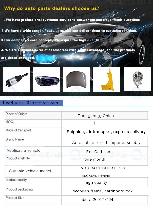 Series for Cadillac front bumper front car bumper plate LED headlight assembly Exterior Accessories Other Auto Parts