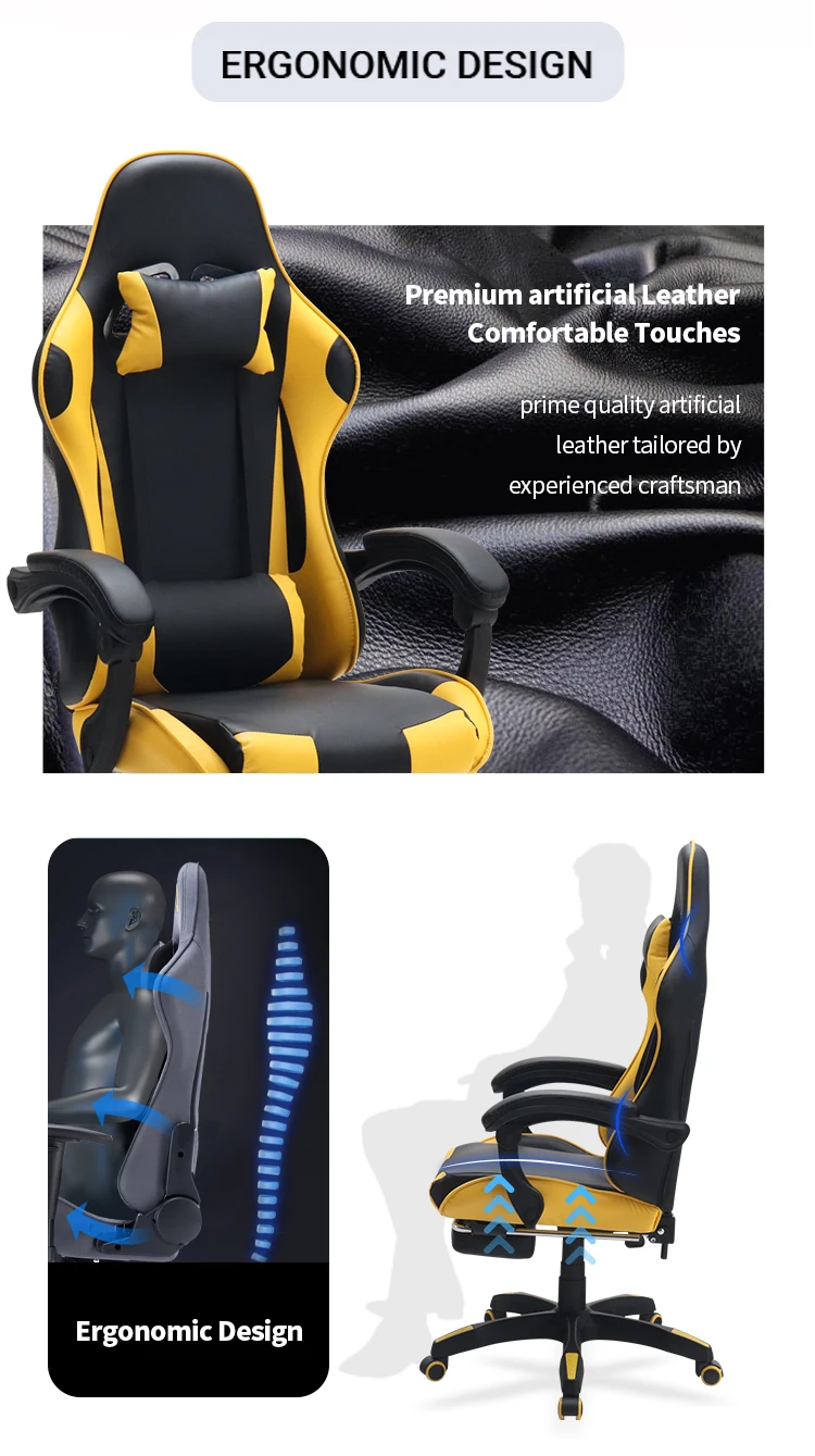 Yellow Black Cheap Computer Chairs Best Gaming Desk And Chairs Gaming