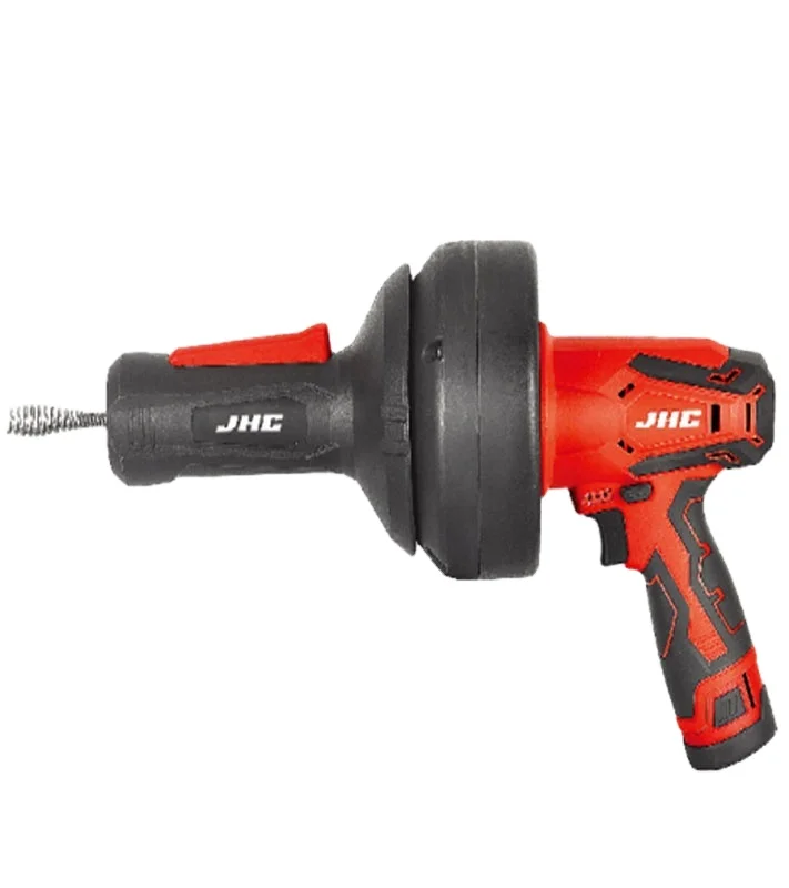JHC 12V Lithium Ion Cordless Automatic Feed Drain Cleaner for Toilet Sewer and Kitchen Pipe Cleaning