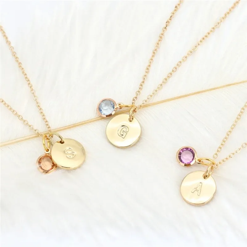 Women Silver Disc Pendant Necklaces 