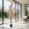 Albero di Ciliegio Artificiale Rosa Chiaro con Tronchi Multipli, 210 cm