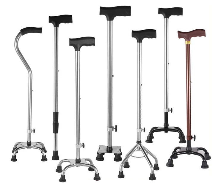 Height Adjustable Telescopic Retractable Aluminum Medical Quad Cane ...