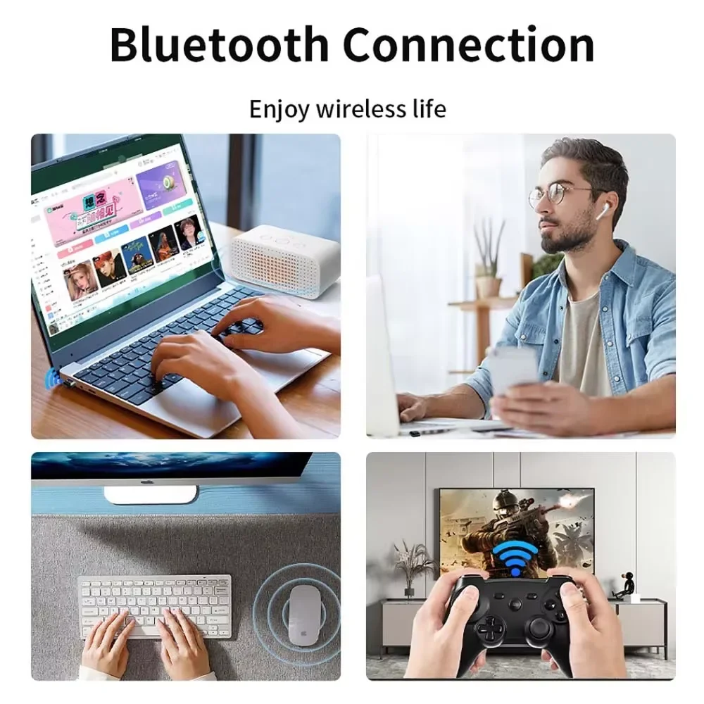 HG Bluetooth адаптер 5.4 USB Bluetooth стик Plug and Play Bluetooth ключ за настолен компютър Поддръжка на компютър Windows