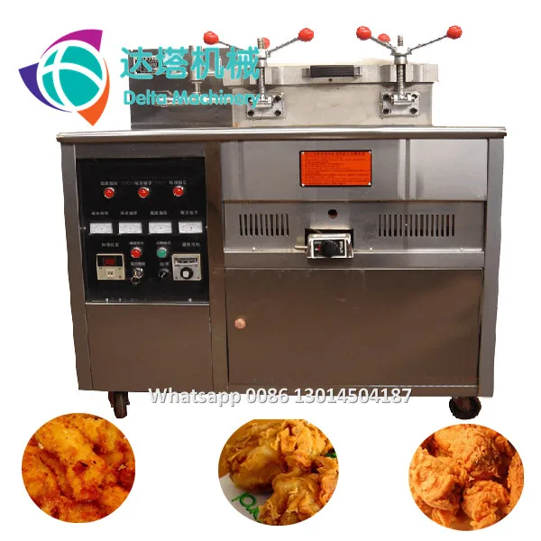 24L Gas Pressure Fried Chicken Fryer Commercial Pressure Fryer Digital LCD  KFC Chicken Oil Frying Machine with Wheels PFG-600
