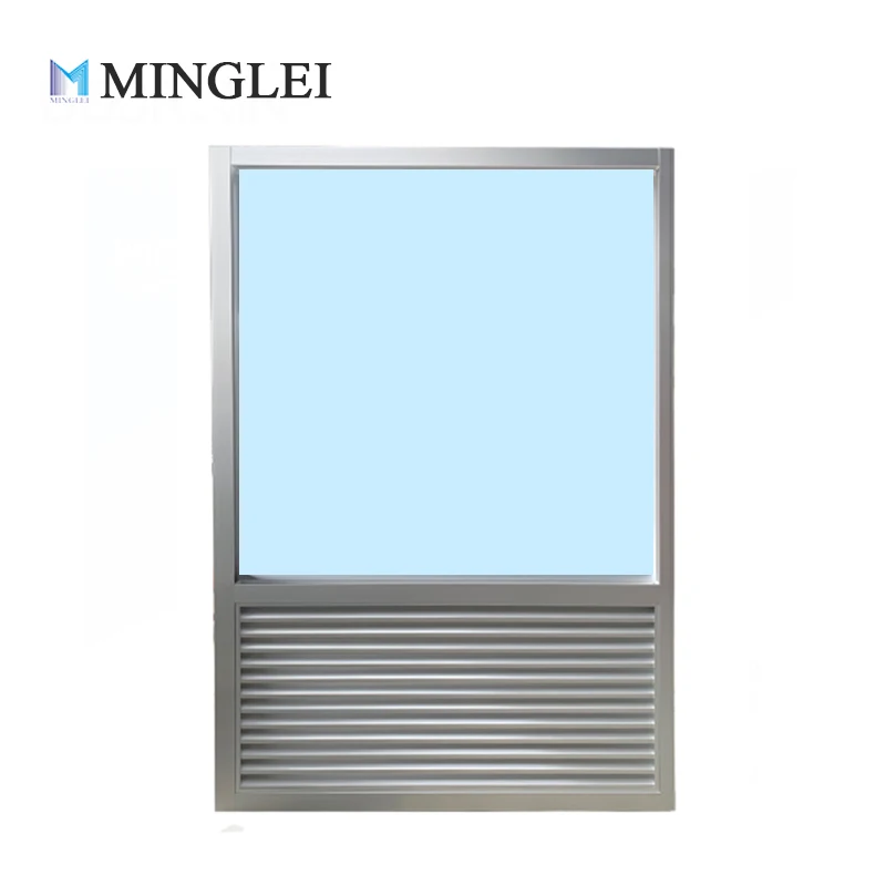 American Hotel Project Glass Thermal Brake Aluminum Frame Fixed Window With Louvers PTAC Window