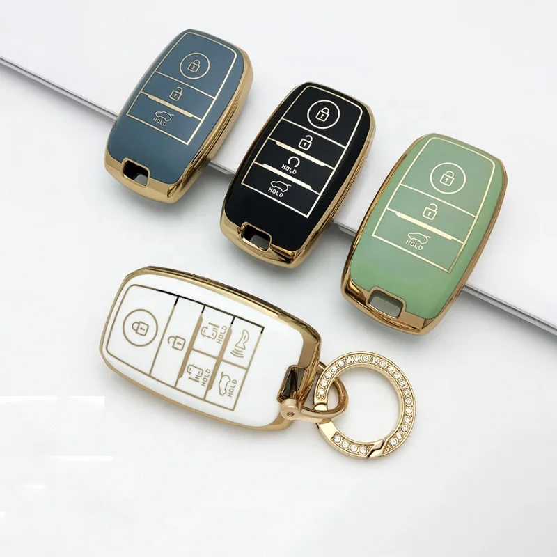 TPU 3 Button Car Remote Key Cover Case Holder Keychain for Kia Optima Sorento Niro Soul Accessories