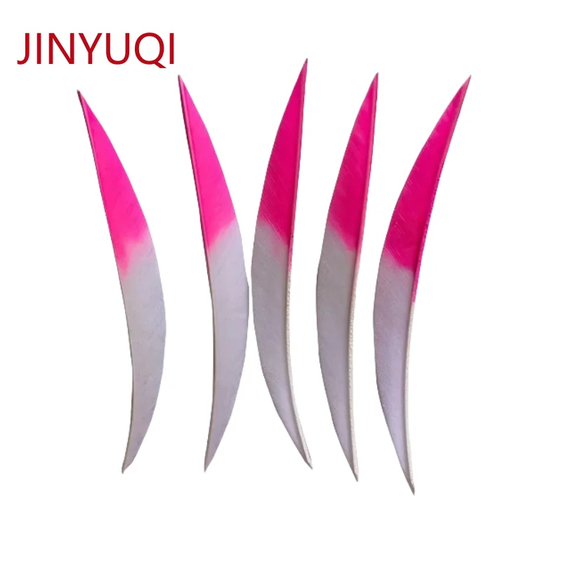 JINYUQI 5Inch Feathers Arrow Vane Gradient Colors Archery Fetches Arrow Turkey Feathers Fetching--Banana