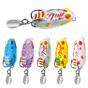 Thai Thunder Frog Lure, 4cm/4.8g, Spinner Blade Double Hook Soft Frog Bait, Artificial Lure for Snakehead – Soft Lure – view 2