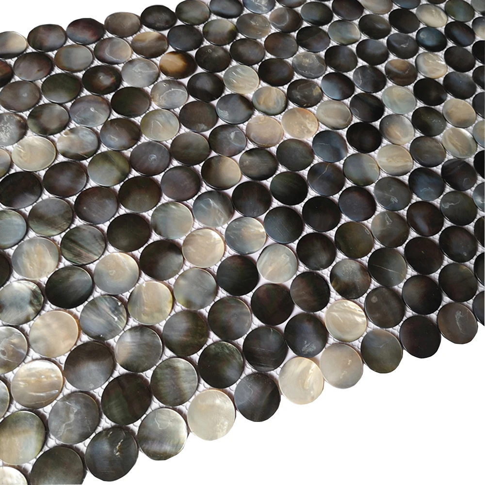 Circular Shell Mosaic Tiles Living Room Background Wall Cash Register ...
