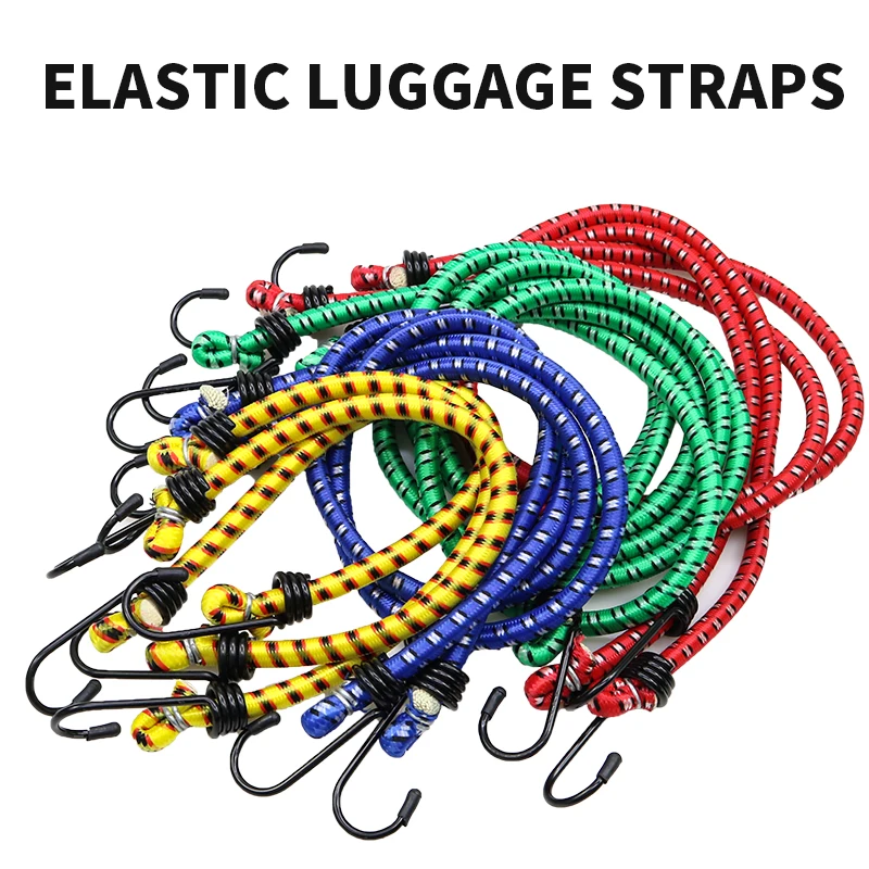 8mm Rubber Bungee Cords With Metal Hooks Colour Ful Elastic Shock Rope