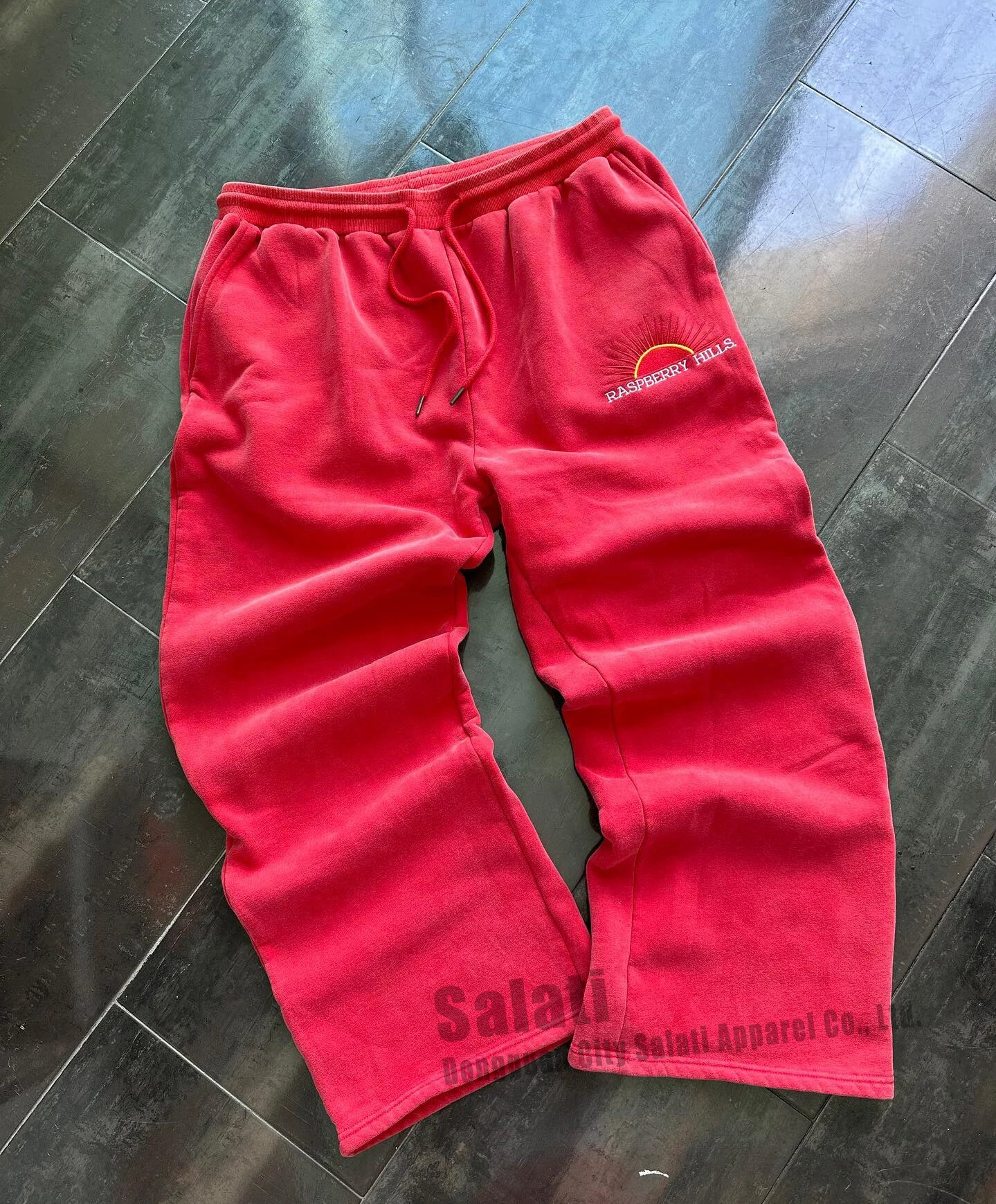 Custom Relaxed Sweat Pant Embroidery Cotton Fleece Straight Leg Jogger Street Vintage Distressed Acid Wash Sweatpants for Men gallery 7