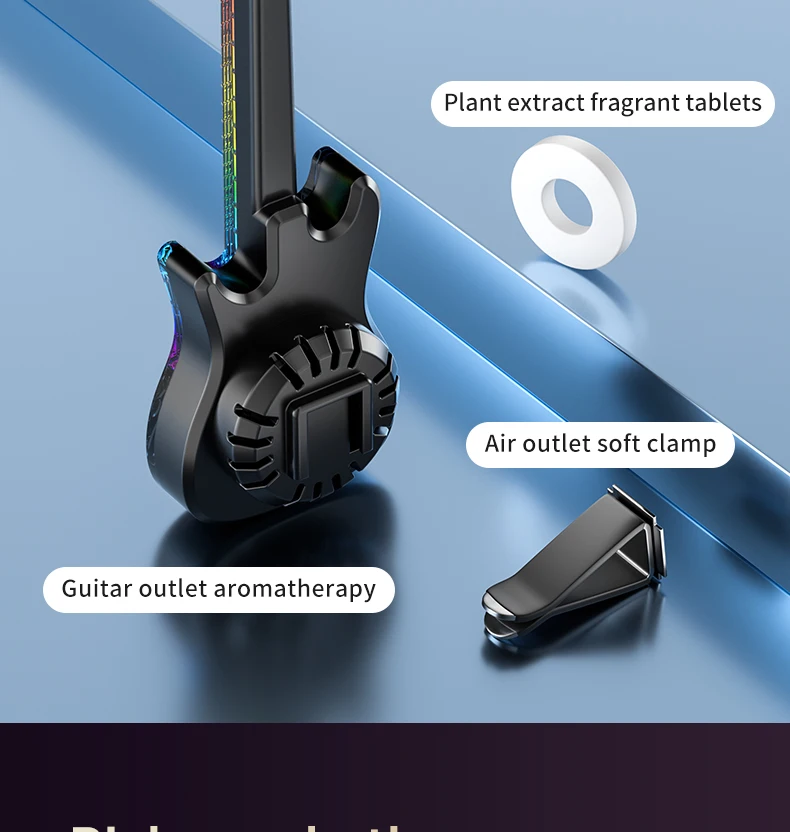 product premium design colorful guitar light car air freshener car air outlet clip aroma fragrance diffuser scented car perfume-14