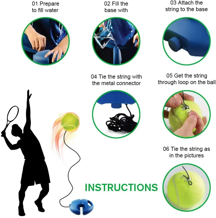 FANDING Wholesale Customized Portable New Design Tennis Trainer Set for Daily Training/Practice
