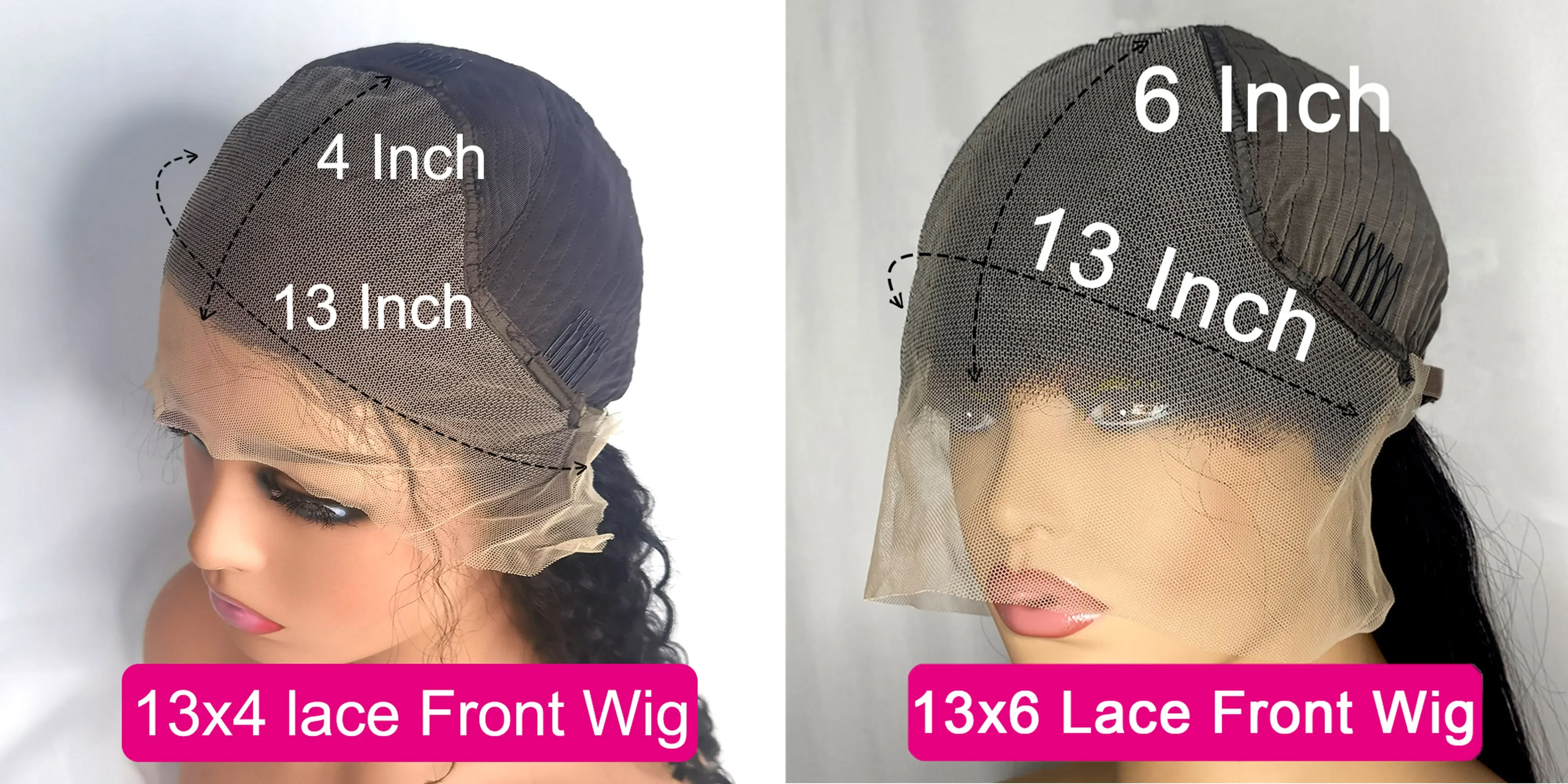 Parrucca di capelli umani con onde profonde color cioccolato, 30 pollici, parrucche frontali in pizzo trasparente per le donne_voghion.com