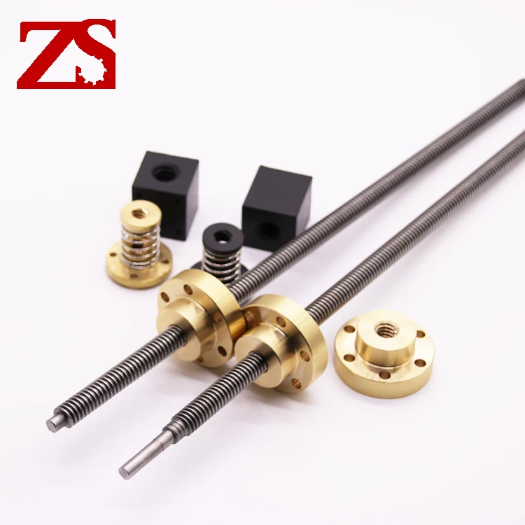 Wholesale printer parts Stainless steel trapezoidal screw spindle lead screw brass nut TR8X2 TR10X2 size ok From m.alibaba.com