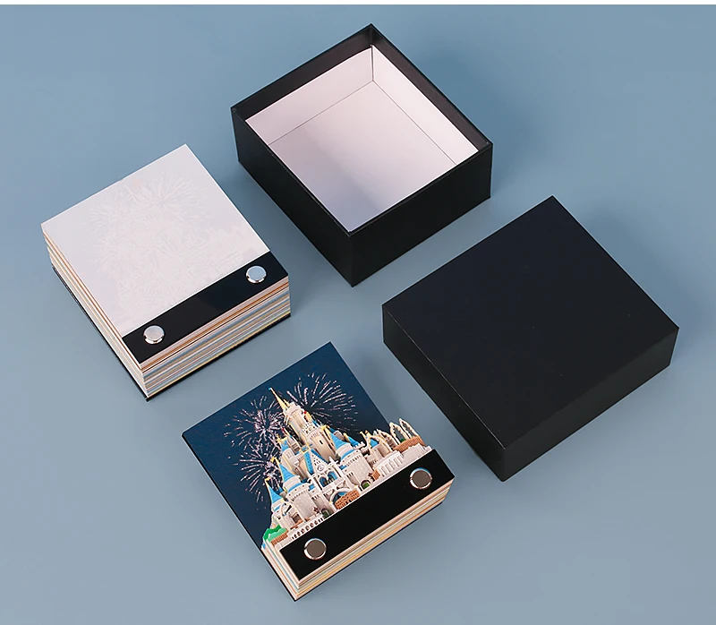 Custom Sticky Notes Omoshiroi Block Diy Cinderella Castle Note Pad Paper Laser Cut 3D Memo Pad for Gift