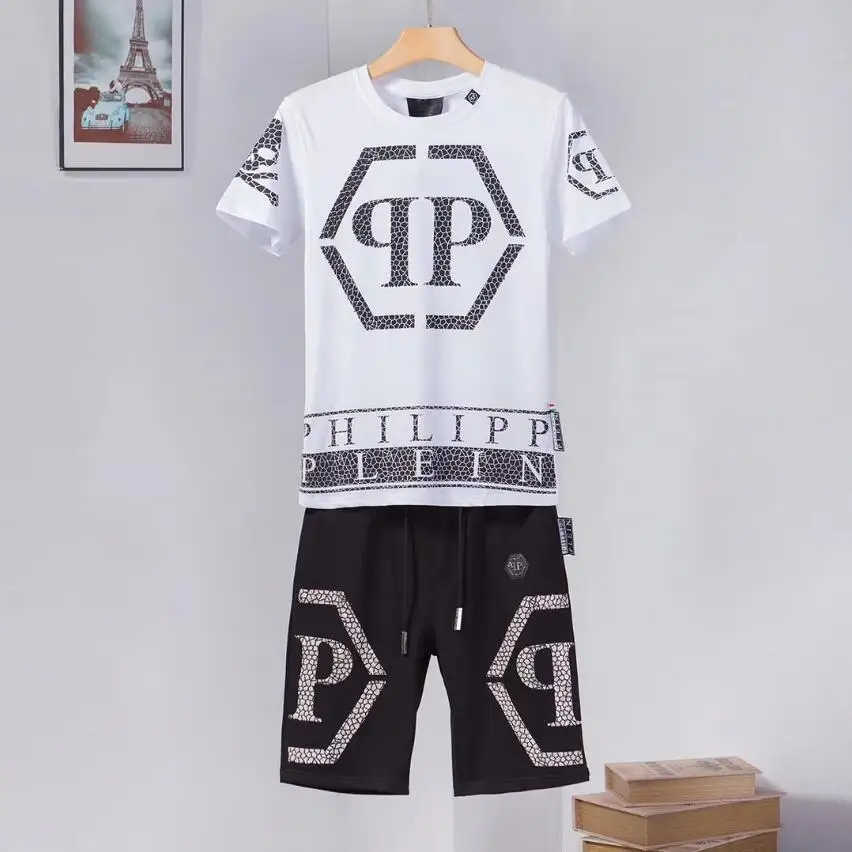 PP1:15A High quality men's summer sportswear T-shirt shorts 2 sets of casual sportswear men's clothing