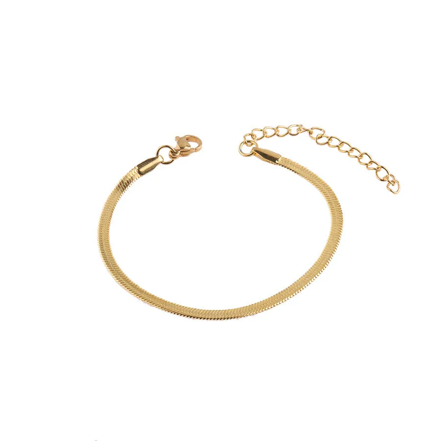 Buy Memoir Gold plated Flat snake chain design Fashion Bracelet Women Men  Stylish Jewellery by Memoir Online  549 from ShopClues