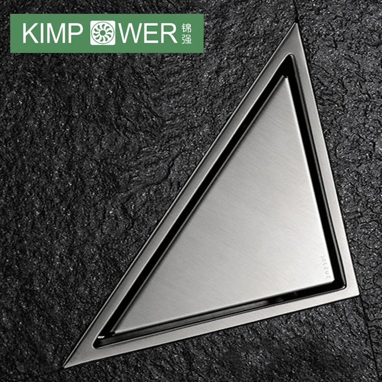Triangular Grid Drain Modern Design Triangular Floor Corner Drain Polished SS304 Stainless ...