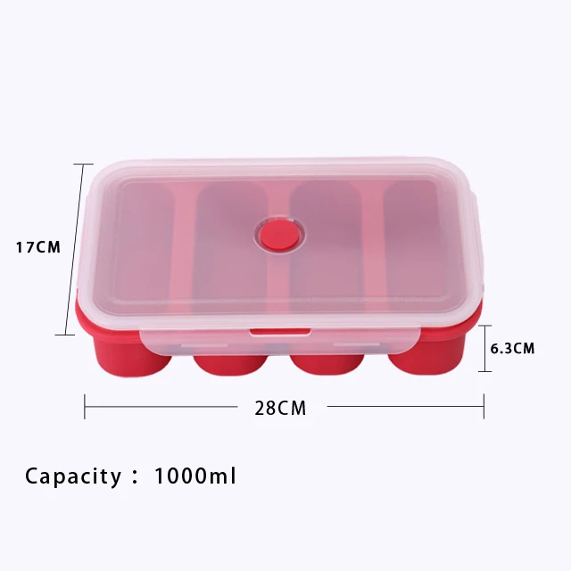 Custom Rectangle Silicone 4 Perfect 1 Cup Portion Freezes  Broth or Sauce Soup Mold