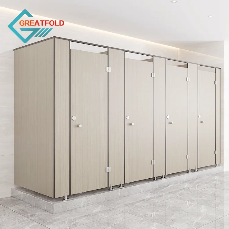 Modular Plastic Toilet Partition Systems with Phenolic Core Commercial Restroom Stalls Dividers for Hotels Public Toilet