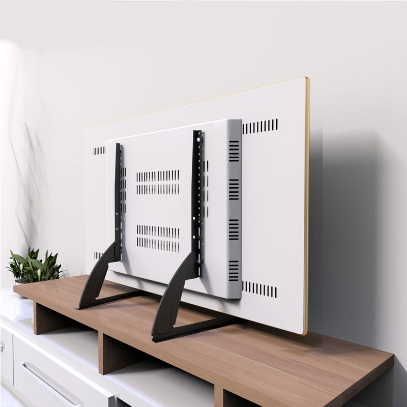 TV Table Display Height Adjustable Stand Wall Mount for Large Flat Screen LED LCD TV Floor Desktop Mounting Metal Stand Bracket