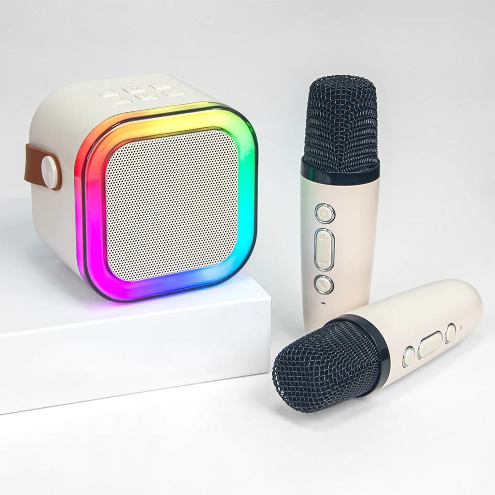 FANSBE Outdoor Portable Sound Mini Wireless Karaoke Bluetooth Speaker Wireless With 2 Microphone