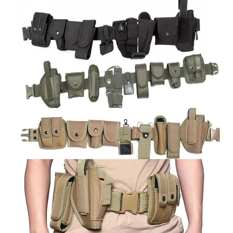 Multifunctional Security Training Belts Outdoor Tactical Training Utility Kit Duty Practical Belt with Pouch Supplies