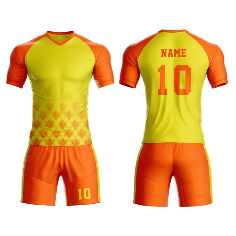 Quick Dry Orange Football Jersey Custom Sublimation Soccer