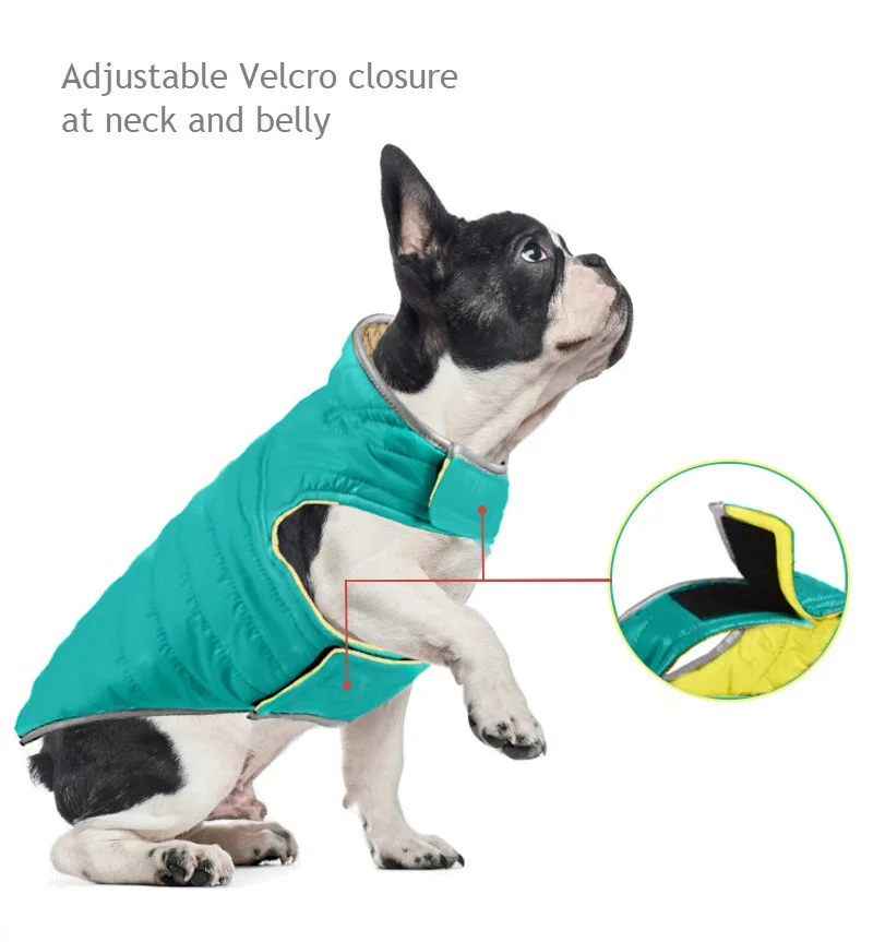 Hot Sale Reversible Reflective Pet Winter Puffer Vest Padded Dog Winter