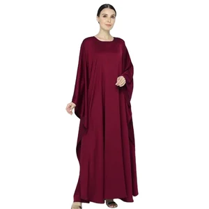 New Women's Middle East Bat Sleeve Plus Size Loose Muslim Robe Fashion Embroidered Breathable Dress