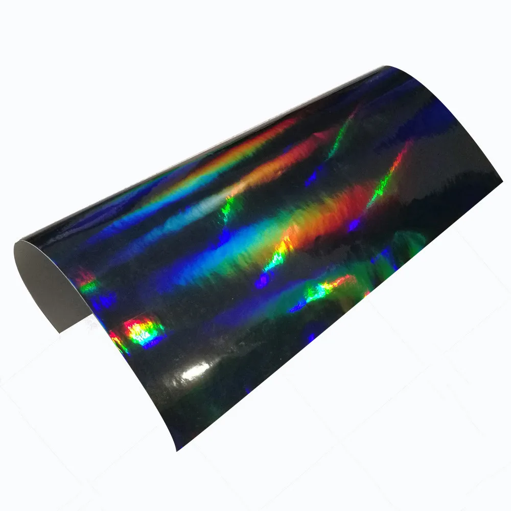 Black Holographic Laser Chrome Iridescent Vinyl Wrap Sticker 20cm x 45cm