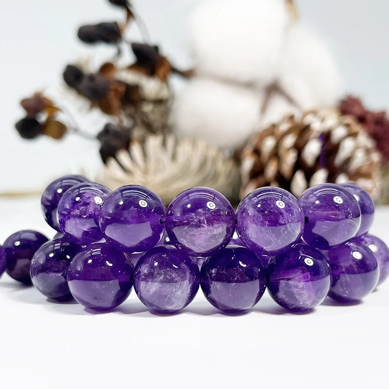 Wholesale Natural Gemstone Amethyst Loose Beads for Jewelry Making DIY No  Dyeing No Heating 4mm 6mm 8mm 10mm 12mm 14mm