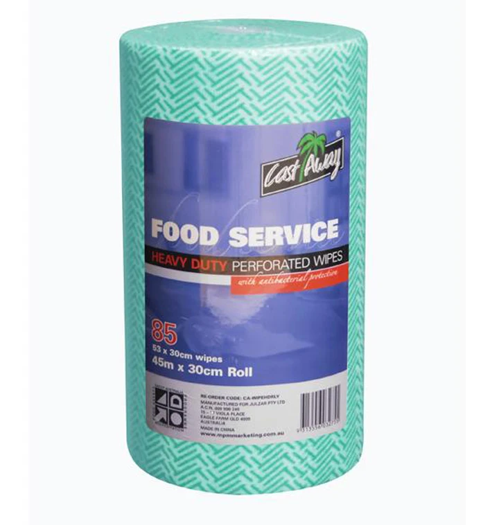 70% Viscose Super Absorbent Multipurpose Nonwoven Heavy Duty Chux Blue Perforated Dry Wipes Roll Reusable Kitchen Cleaning Cloth