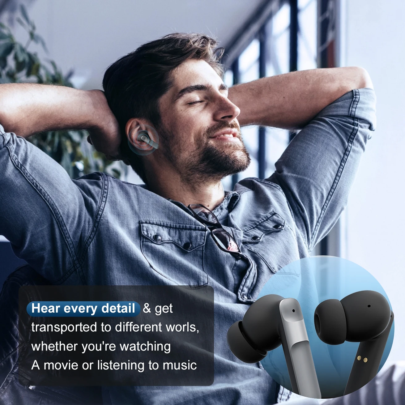 Bluetooth Truly Wireless in Ear Earphones Noise Cancelling Waterproof Earbuds Wireless Earphones Headphones