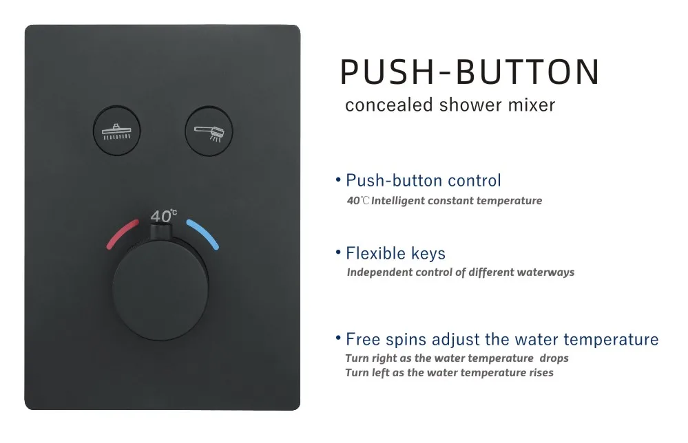 5 Ways 3 Functions Hot Cold Water Shower Mixer In Wall Concealed Shower