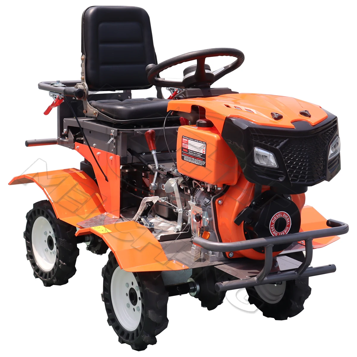 Equipo de Maquinaria Agrícola 4WD Cultivador de Asiento para Labrado de Tierra Seca/Campos de Arroz, Motocultura, Zanjeo, Desherbado, Labranza Rotativa