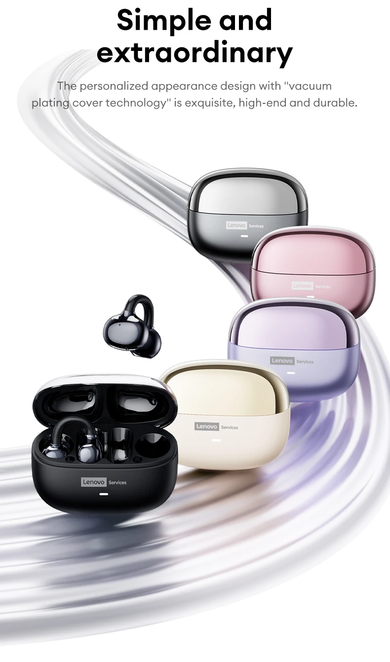 Original Lenovo LE302 Wireless Ear-Clip New BT 6.0 Earphones HIFI Stereo Music Call  Earbuds Long Batter Headphones