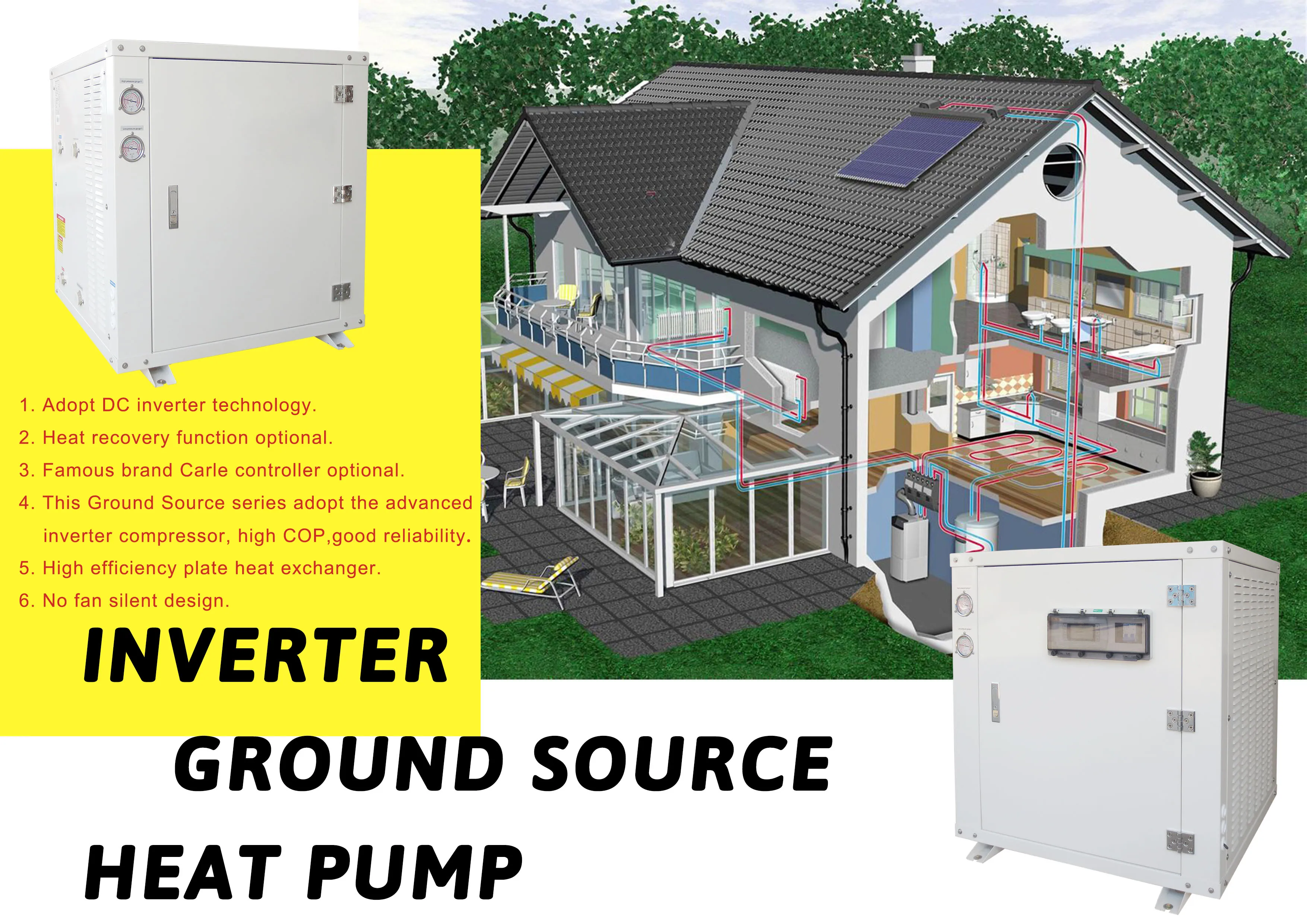 Closed Loop Ground Geothermal Energy Ground Source Heat Pump