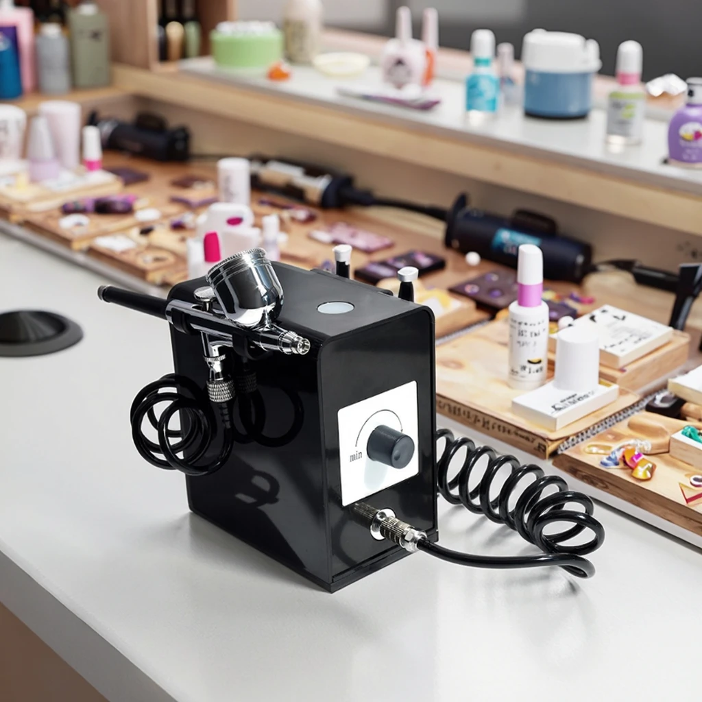Portable Mini Dual Action Airbrush Set for Beauty Barber Cake Decoration Gravity Feed Makeup Compressor with Brow Stain Airbrush