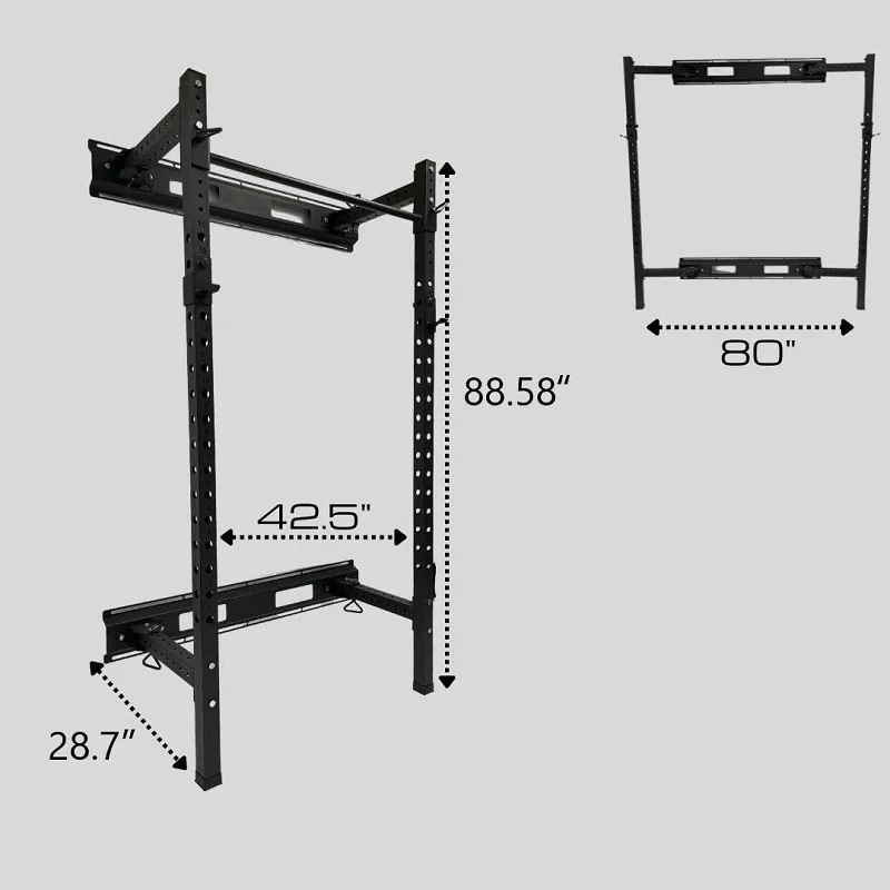 Hom Gym Equipment Squat Rack Cross Training Garage Rack Wall Mount Folding Fitness Squat Power Rack supplier