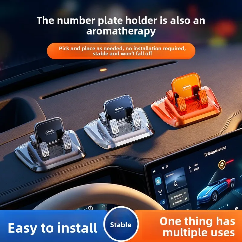 2026 New Phone Holder with Phone Number Plate Three in One Center Console Navigation Fixed Anti slip Car Phone Holder