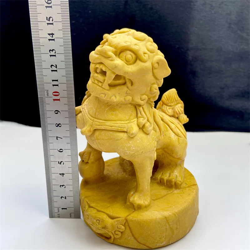 新製品 手作り 自然装飾 クリスタルイエロー翡翠 中国龍像 卓上装飾用