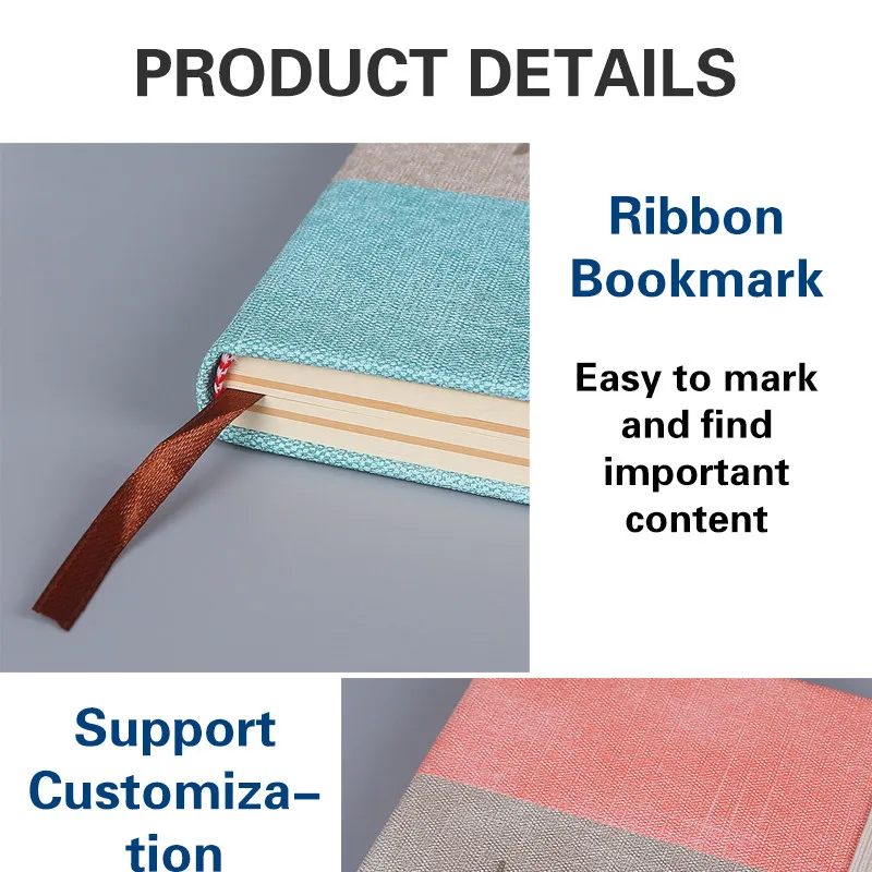 Custom logo spiral binding notebook with bookmark