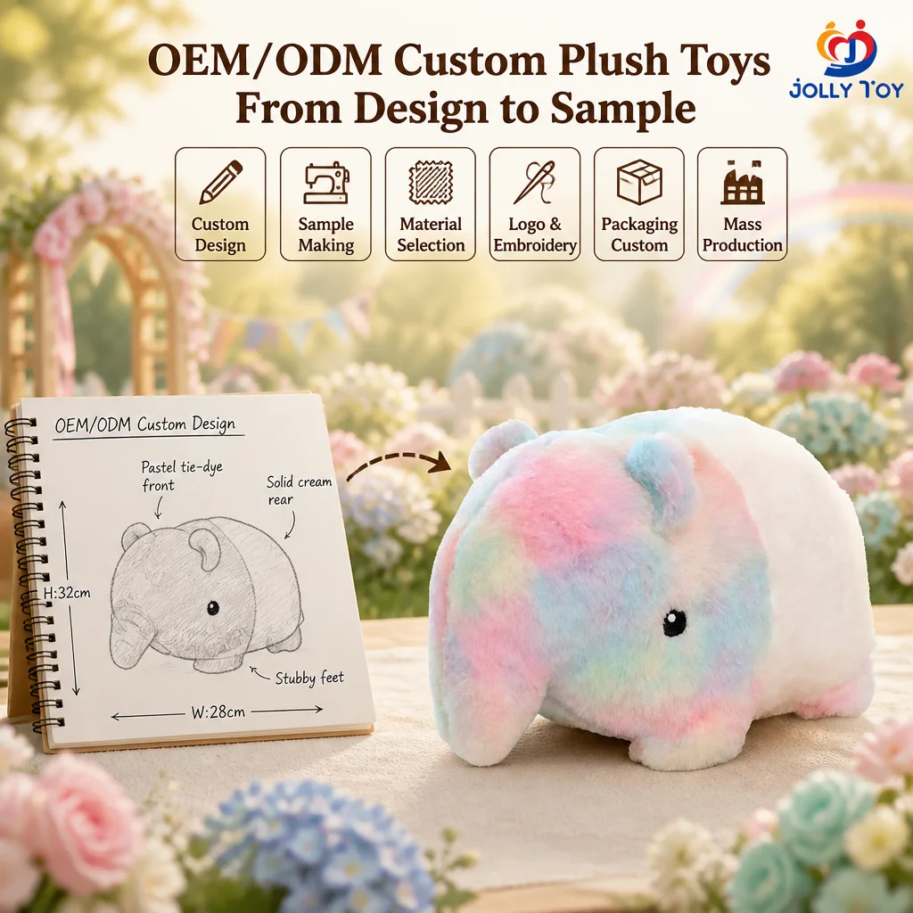 JollyToy Customized Plush Toys Case Proofing Design Animal Tapir Soft Stuffed Mascot Custom Character Anime Plush Cartoon Doll