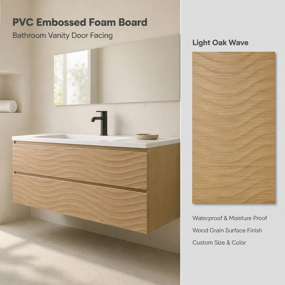 Komplettlieferung PVC-prägierte Schaumstoffplatte, holzoptisch, wasserdicht, Platte für Küchenschränke und Badschränke