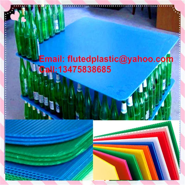 PP  Corrugated Plastic Separator for Glass Bottles Pallets Sheets