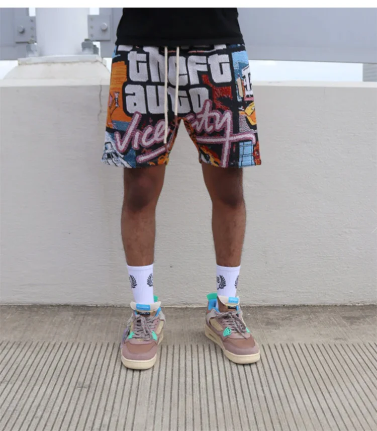 High Quality Manufacturer Streetwear Pants 5 Inch Inseam Jacquard Woven