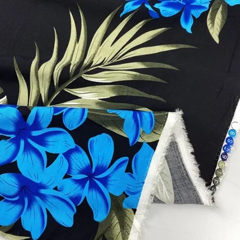 Fashionable Personalized Plain Printed Poplin Viscose 100% Rayon Challis Fabric For Hawaiian